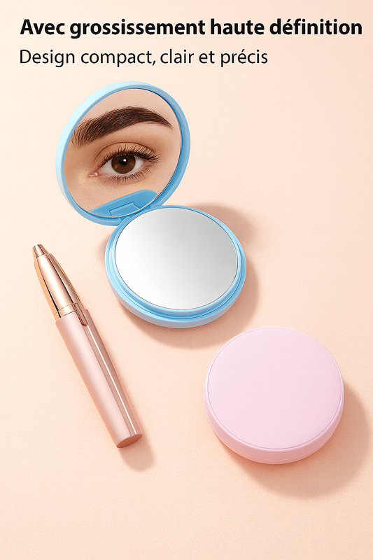 Mini miroir de maquillage LED portable