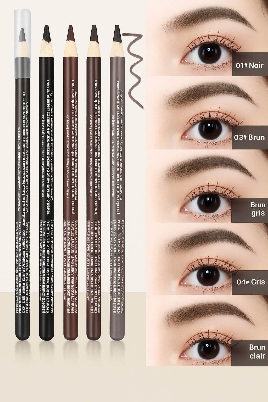 ✨ Lot EXCLUSIF – 5 Crayons à Sourcils Professionnels ✨